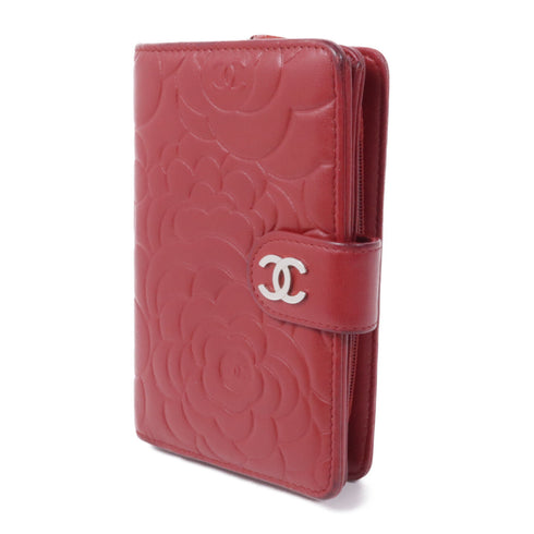CHANEL CC SHW Wallet Lambskin Leather Red