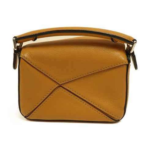 LOEWE SHW Nano Puzzle 2Way Shoulder Bag Calfskin Leather Sand