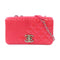 CHANEL CC SHW Chain Shoulder Bag Patent Leather Red