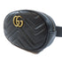 GUCCI GHW GG Marmont Waist Bag 476434 Calfskin Leather Black
