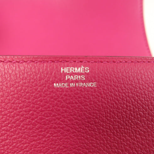 HERMES PHW Wallet 2002 Evercolor Leather Purple