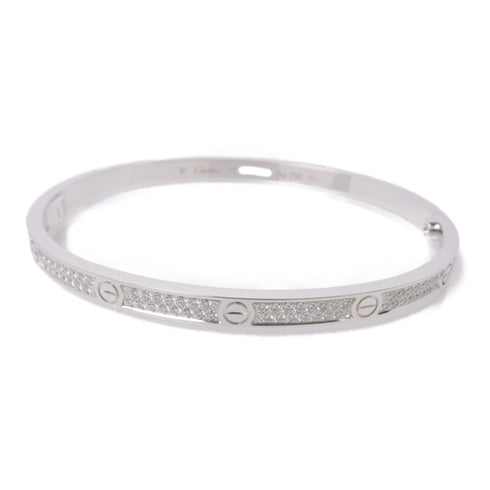 CARTIER Love Bangle SM Bracelet Bangle 18K White Gold/Diamond Silver