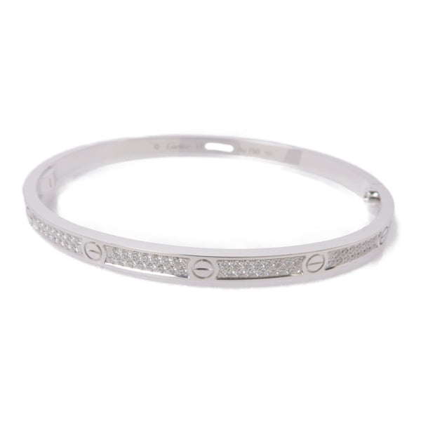 CARTIER Love Bangle SM Bracelet Bangle 18K White Gold/Diamond Silver