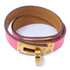 HERMES GHW Double Tour Bracelet Veau Swift Leather Pink