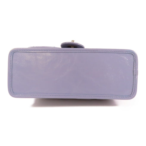 CHANEL Quilted CC SHW Chain Shoulder Bag Leather Grey v1