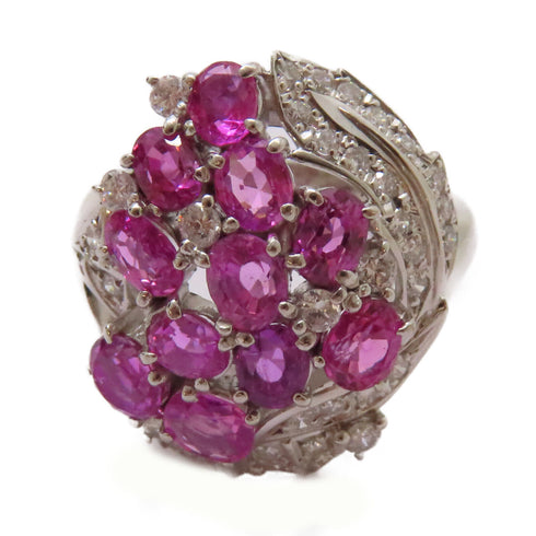 FINE JEWELRY 2.88ct Pink Sapphire 0.43ct Diamond Ring PT900 Platinum US#6.5