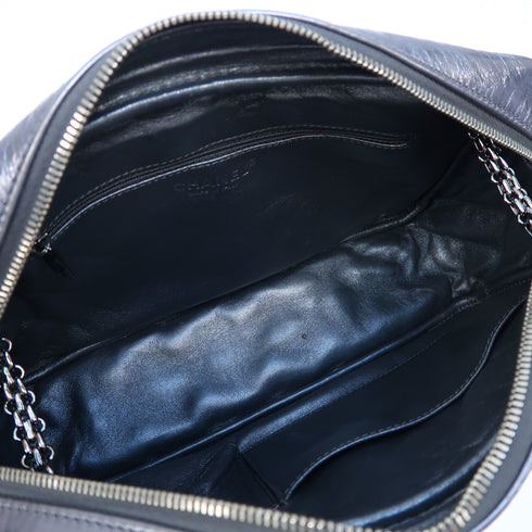 CHANEL Quilted CC SHW 2.55 Chain Shoulder Bag Calfskin Leather Silver