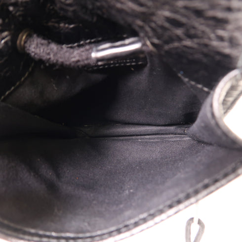 BALENCIAGA Shoulder Pouch Graffiti Bag Crossbody 532298 Leather Black