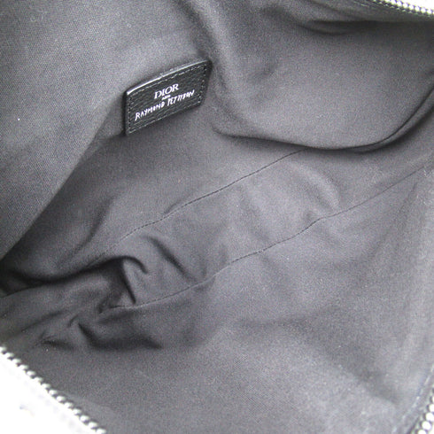 Christian Dior CD Saddle Bag Shoulder Bag Canvas Navy White