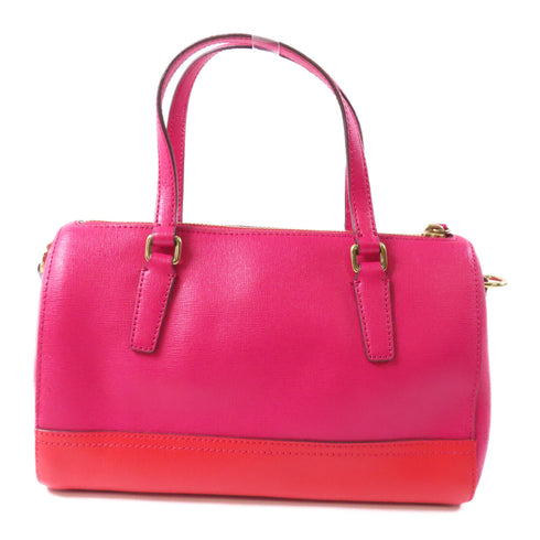 COACH SHW 2 Way Shoulder Bag Calfskin Leather Pink