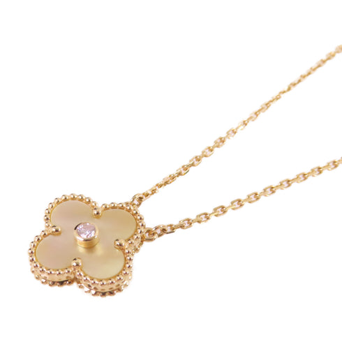 Van Cleef & Arpels Vintage Alhambra Necklace VCARP2R700 Diamond 18K RG MOP