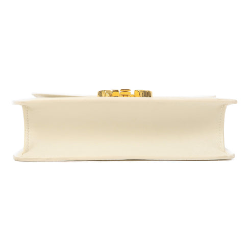 Christian Dior CD GHW 30 Montaigne Chain Shoulder Bag Leather White