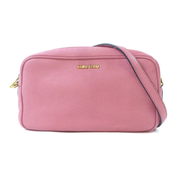 Miu Miu GHW Shoulder Crossbody Bag Calfskin Leather Pink