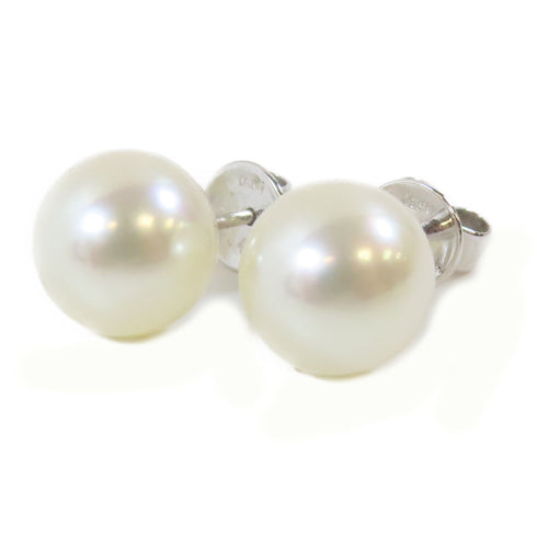FINE JEWELRY 3.3g Pearl Earrings 18K White Gold