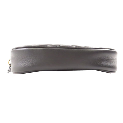GUCCI GG GHW GG Marmont Waist Bag 476434 Calfskin Leather Black