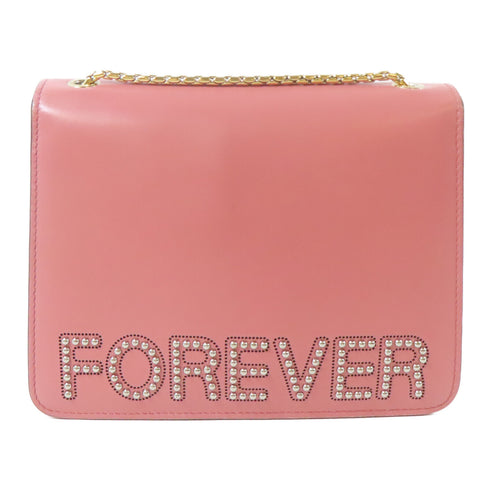 BVLGARI GHW Serpenti Forever Chain Shoulder Bag Calfskin Leather Pink v1