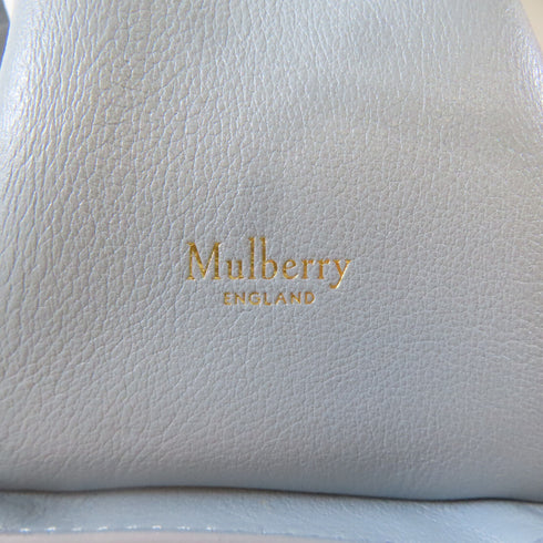 MULBERRY GHW 2 Way Shoulder Crossbody Handbag Calfskin Leather Light Blue