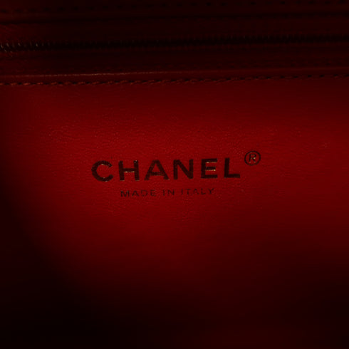 CHANEL Quilted CC GHW Vanity Case 2Way Shoulder Bag Handbag Calfskin Leather Red