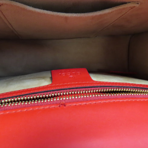 GUCCI GG GHW Sylvie Shoulder Bag 421882 Calfskin Leather Red