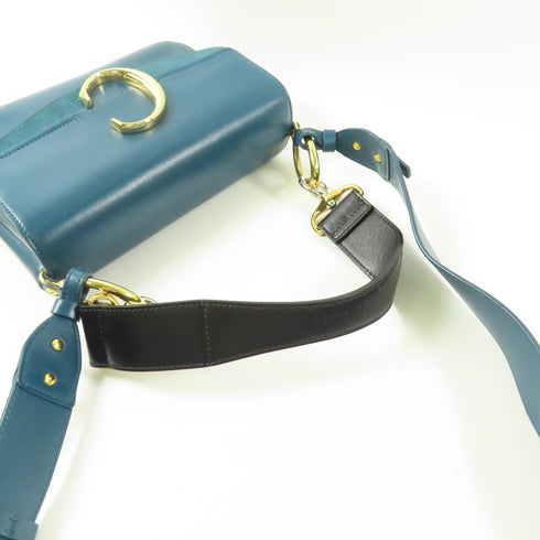 CHLOÉ GHW 2 Way Shoulder Bag C1PWL1 Calfskin Leather Green