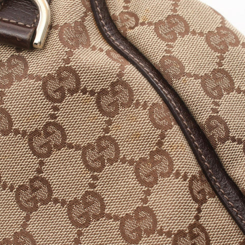 GUCCI GHW Abbey GG Tote Bag 130739 Canvas Brown