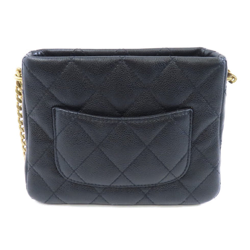 CHANEL Quilted CC GHW Chain Shoulder Bag AS3830 Leather Black