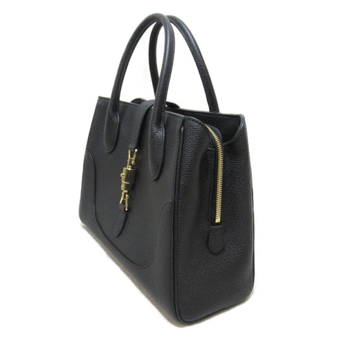 GUCCI GG GHW Jackie 1961 2 Way Shoulder Tote Bag 727810 Calfskin Leather Black