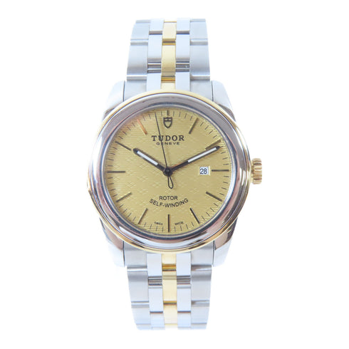 TUDOR Glamor Date Automatic Watch 53003 Stainless Steel 18K Yellow Gold