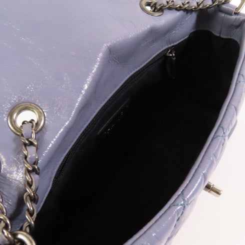 CHANEL Quilted CC SHW Chain Shoulder Bag Leather Grey v1