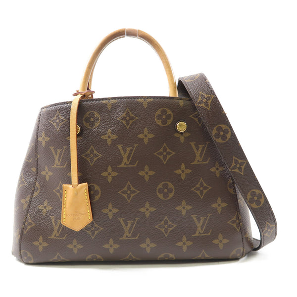 LOUIS VUITTON LV GHW Montaigne 2 Way Bag M41055 Monogram Brown