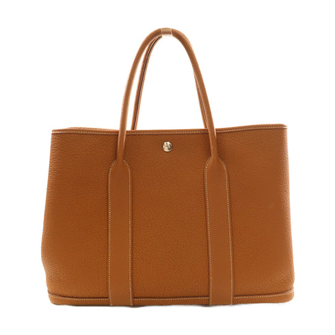 HERMES PHW Garden Party PM Tote Bag Negonda Leather Gold