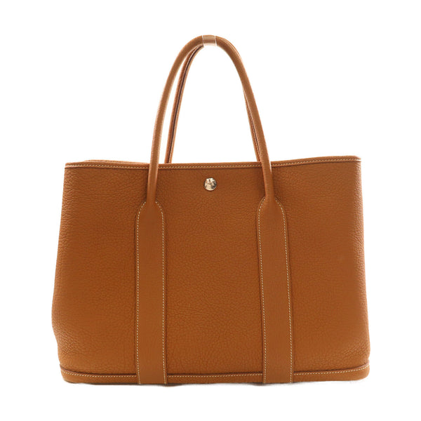 HERMES PHW Garden Party PM Tote Bag Negonda Leather Gold