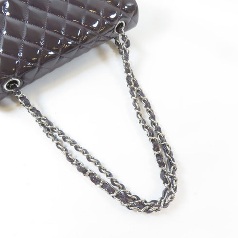CHANEL Quilted CC SHW Classic Chain Shoulder Bag A69900 Patent Leather Purple