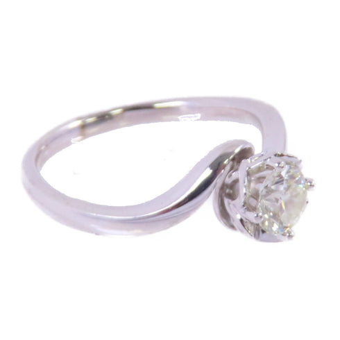FINE JEWELRY 0.635ct Diamond Ring US#8 18K White Gold