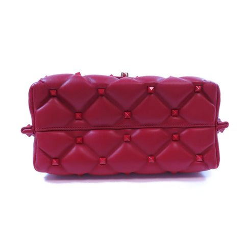 Valentino GHW Shoulder Bag 2Way Calfskin Leather Red