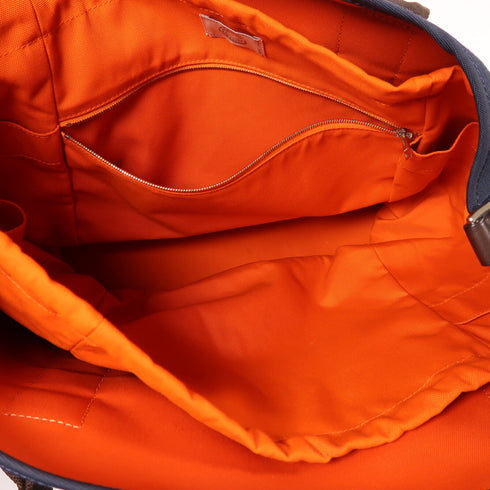 HERMES PHW The Grooming Tote Bag Canvas Blue