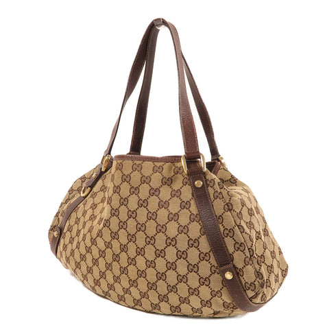GUCCI GG GHW Shoulder Bag 130736 Canvas Brown
