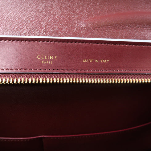 CELINE GHW 2Way Shoulder Hand Bag Calfskin Leather Red/Light Blue