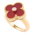 Van Cleef & Arpels Vintage Alhambra Ring#50 US#4.5 JA981772 18K YG Carnelian