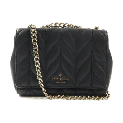 Kate Spade GHW Briar Lane Quilted Mini Emelyn Shoulder Calfskin Leather Black