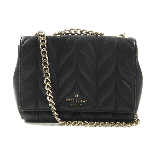 Kate Spade GHW Briar Lane Quilted Mini Emelyn Shoulder Calfskin Leather Black