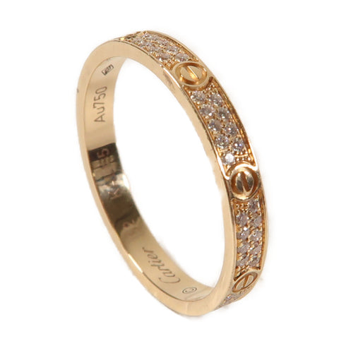 CARTIER Diamond Love Ring 18K Rose Pink Gold US#6 Cartier#52