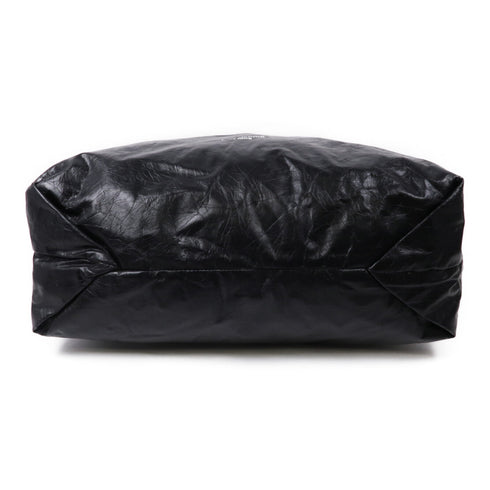 BALENCIAGA GHW Crush Tote Chain Shoulder Bag 742941 Calfskin Leather Black