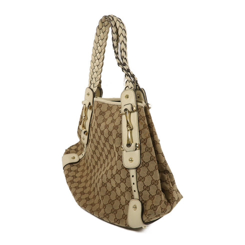 GUCCI GG GHW Pelham Medium Handbag 137621 Canvas Brown/Beige