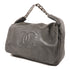 CHANEL CC SHW Hand Bag Calfskin Leather Silver Grey