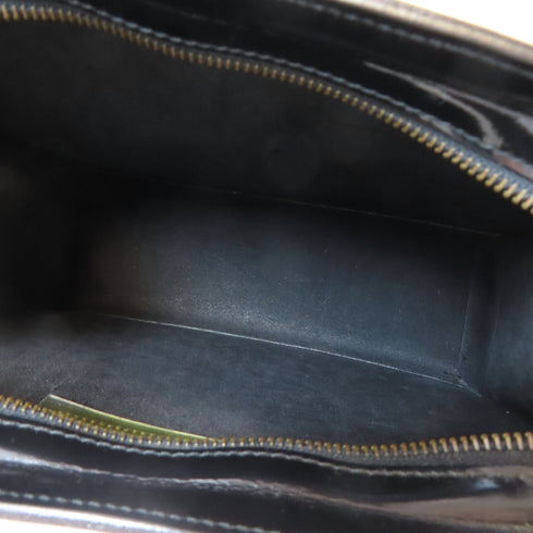 Salvatore Ferragamo GHW Shoulder Handbag Patent Leather Black