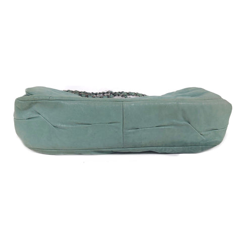 CHANEL CC SHW Chain Shoulder Bag Calfskin Leather Green