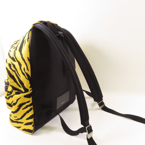 SAINT LAURENT SHW Backpack 534967 Canvas Black/Yellow
