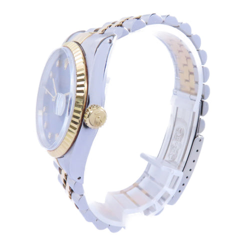 ROLEX Datejust Automatic Watch 16233 18K Gold/Stainless Steel Blue