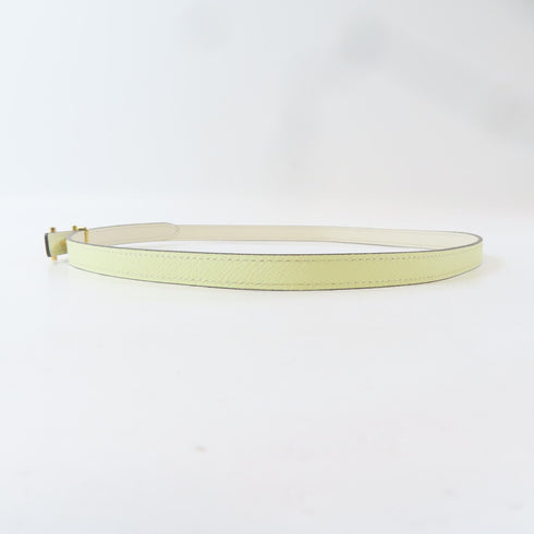 HERMES GHW Ancre Belt Veau Epsom Swift Leather Light Yellow Beige